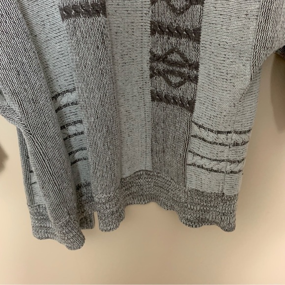 [Ecote] Medium Beige, Gray & Brown Snap Button Aztec Neutral Knit Sweater - Picture 8 of 9